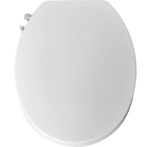 Bílé toaletní sedátko s integrovanou bidetovou funkcí a postranním ovládáním.