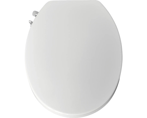 Bílé toaletní sedátko s integrovanou bidetovou funkcí a postranním ovládáním.