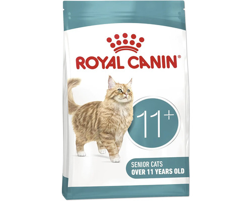 Royal Canin Logo, krmivo pro starší kočky nad 11 let s vyobrazením kočky.