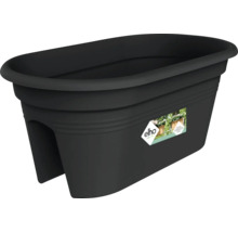 Balkonový truhlík elho z plastu na zábradlí, černý.