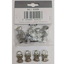 Dekorativní kovové žabky na záclony se závěsnými očkami.