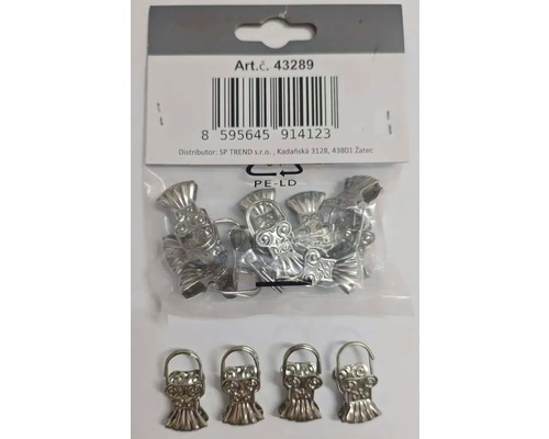 Záclonové žabky, ocelové - 10ks Dekorativní kovové žabky na záclony se závěsnými očkami.