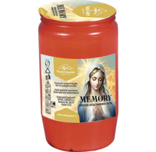 Hřbitovní svíčka Memory s vyobrazením Panny Marie Nohel Garden v červeném plastovém obalu.