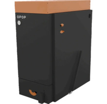 Kotel OPOP černý s oranžovým víkem a tlakoměrem.