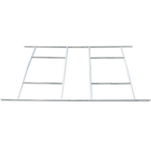 Stabilní kovový rám pro základy skleníků.