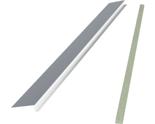 Kovový rohový profil s příslušným těsnicím páskem pro stavební a montážní práce.