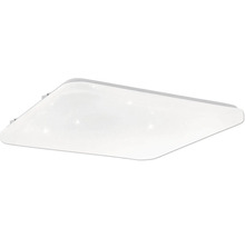 Čtvercové LED stropní svítidlo v bílé barvě s efektem hvězdné oblohy a zaoblenými rohy.