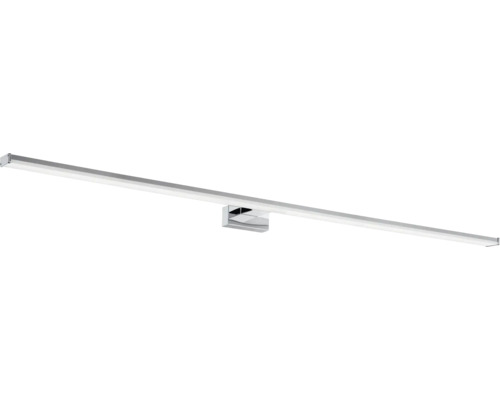 Úzké LED koupelnové svítidlo stříbrné s chromovým povrchem, lineární nástěnné svítidlo nad zrcadlo.