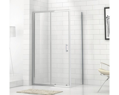 Čtvercový sprchový kout s posuvnými dveřmi a rámem