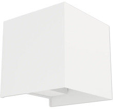 Nástěnné svítidlo ve tvaru kostky v bílé barvě, moderní venkovní a vnitřní nástěnné osvětlení z kovu, světlo nahoru i dolů.