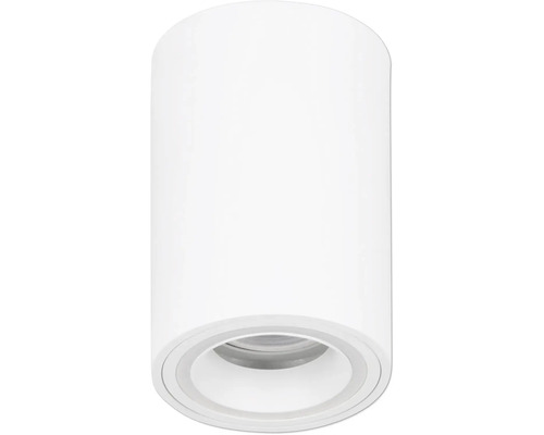 Válcové přisazené bodové svítidlo v bílé barvě pro montáž na strop.