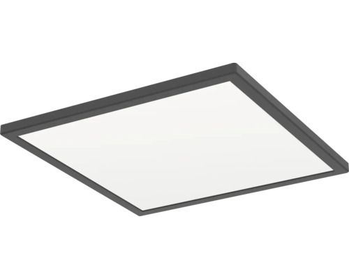 Čtvercový LED panel s tmavým rámem pro montáž na strop.