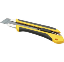 Žlutý odlamovací nůž Olfa s černou ergonomickou rukojetí.