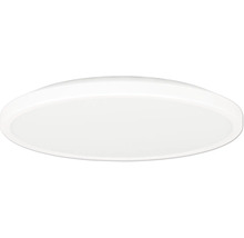 Ploché, kulaté stropní LED svítidlo v bílé barvě.