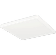 Čtvercový bílý LED panel pro montáž na strop nebo stěnu, ploché provedení.