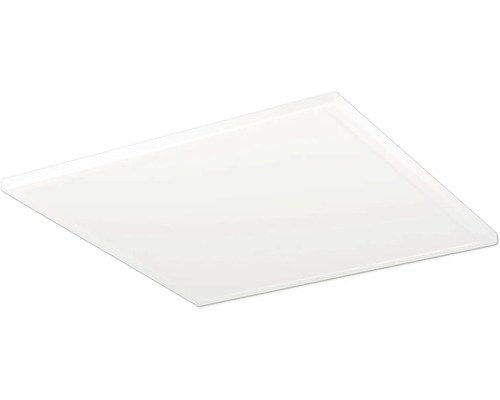 Čtvercový LED panel s bílým rámem pro montáž na strop.