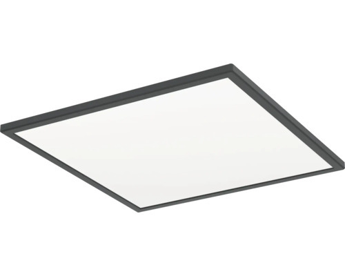 Čtvercový LED panel s antracitovým rámem a bílou difuzní plochou.