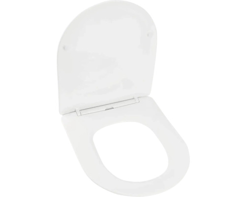 Záchodové prkénko Sapho PACO bílá s automatickým zavíráním PCS1012 Bílé záchodové sedátko s otevřeným víkem v oválném tvaru.