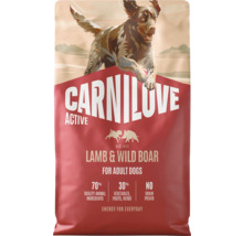 Carnilove krmivo pro psy Active s jehněčím a divokým prasetem pro dospělé psy, 70 procent živočišných složek, bez obilovin.