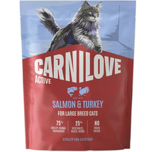 Carnilove granule pro kočky Active s lososem a krůtou pro velká plemena.