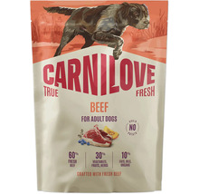 Carnilove True Fresh Beef krmivo pro dospělé psy, bez obilovin a brambor, se šedesáti procenty čerstvého hovězího masa.
