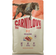 Carnilove True Fresh Beef granule pro dospělé psy, 60 procent čerstvého hovězího masa, bez obilovin a brambor.