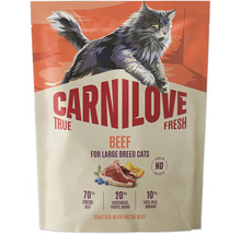 Krmivo pro kočky Carnilove True Fresh hovězí pro velká plemena, bez obilovin, bez brambor, 70 procent čerstvého hovězího masa.