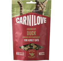 Pamlsek pro kočky Carnilove Crunchy Duck s malinami pro dospělé kočky bez obilovin a cukru