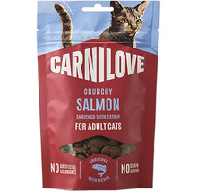 Carnilove křupavé pamlsky pro dospělé kočky s lososem a šantou kočičí.