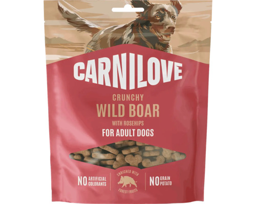 Křupavé pamlsky Carnilove pro dospělé psy s divočákem a šípky, bez obilovin a brambor