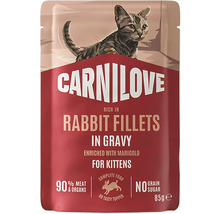 Kapsička pro koťata Carnilove s králičími filety v omáčce, 85 gramů.