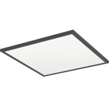 Čtvercový LED panel s černým rámem na strop.
