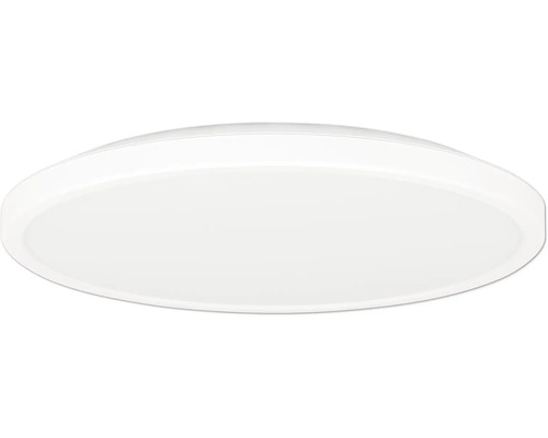 Ploché, kulaté LED stropní nebo nástěnné svítidlo v bílé barvě pro moderní osvětlení interiéru.