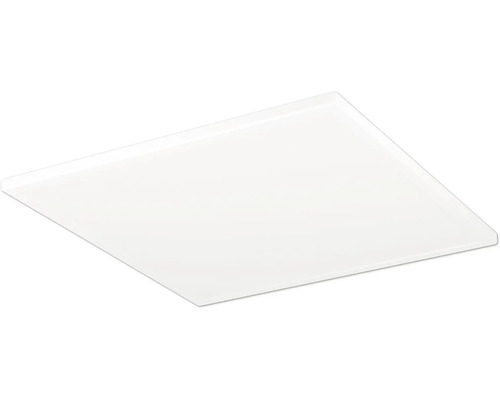 Plochý čtvercový LED panel pro montáž na strop v bílé barvě.