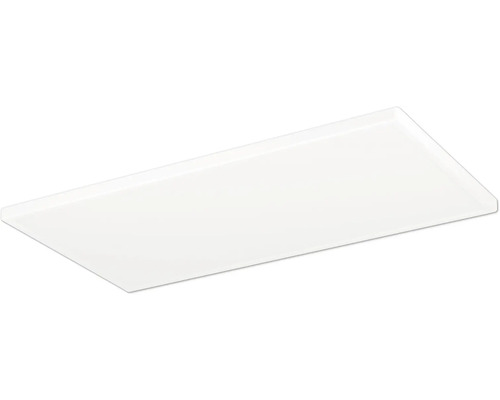Plochý, obdélníkový LED panel v bílé barvě pro montáž na strop.