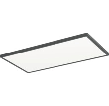 Obdélníkový LED panel s úzkým černým rámem pro montáž na strop.