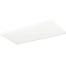 Obdélníkový bílý LED panel, stropní svítidlo s plochým, minimalistickým designem.