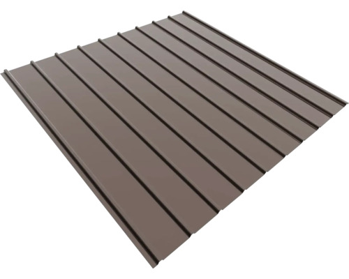 Trapézový ocelový plech v hnědé barvě pro střešní a stěnové krytiny