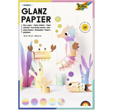 Lesklý papír Folia Rainbow 10 listů 22,5 krát 32 centimetrů 100 gramů na metr čtvereční na tvoření podmořských postaviček.