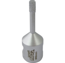 Stříbrná diamantová vrtací korunka profi macc o průměru 6 milimetrů na dlaždice a přírodní kámen.