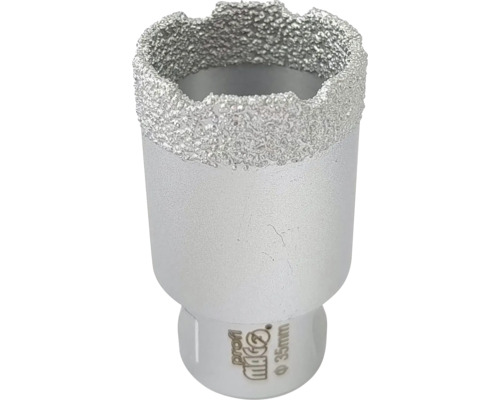 Diamantová děrovka Profi Mag o průměru 35 milimetrů na dlaždice a kámen.