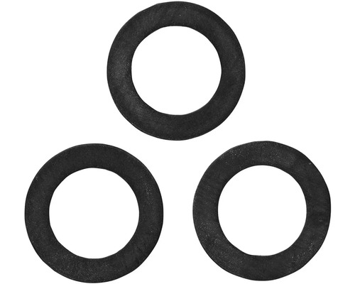 Ploché těsnění Gardena Tři černé gumové těsnicí kroužky pro sanitární použití.
