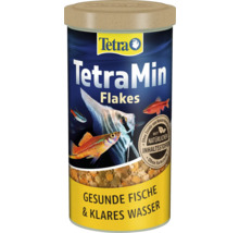 Krmivo pro okrasné ryby TetraMin Flakes v dóze pro zdravou vodu a zdravé ryby, s přírodními složkami.