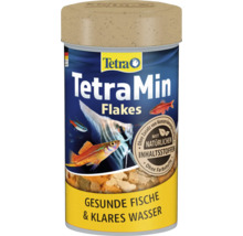 Hlavní krmivo pro okrasné ryby TetraMin Flakes ve formě vloček, s přírodními složkami, bez konzervantů a barviv.