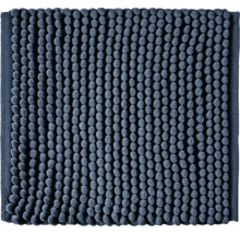 Koupelnová předložka z žinylky v tmavě modré barvě s měkkou nopkovou strukturou.