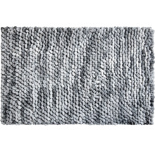 Koupelnová předložka z mikrovlákna žinylka s vysokým vlasem, šedo-bílý melír.