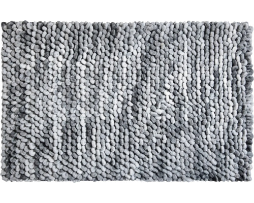 Koberec do koupelny Grund PUNTO 60 x 100 cm šedá Koupelnová předložka z mikrovlákna žinylka s vysokým vlasem, šedo-bílý melír.