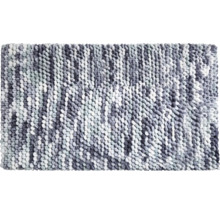 Koupelnová předložka se smyčkovou strukturou v šedém a bílém provedení.