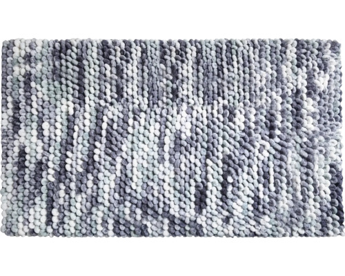 Koupelnová předložka se smyčkovou strukturou v šedém a bílém provedení.