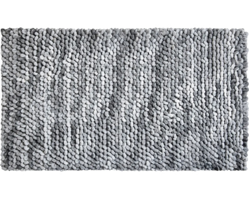 Obdélníková koupelnová předložka z mikrovlákna v žinylkovém vzhledu.